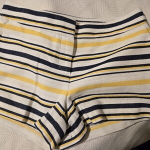 THE LOFT " RIVIERA SHORTS" NWOT ~ YELLOW & NAVY STRIPED